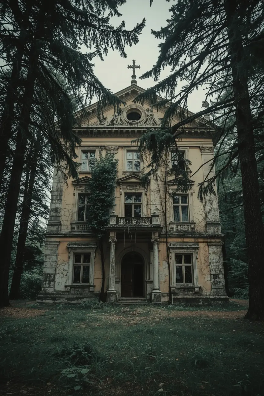Abandoned church in the forest in Poland