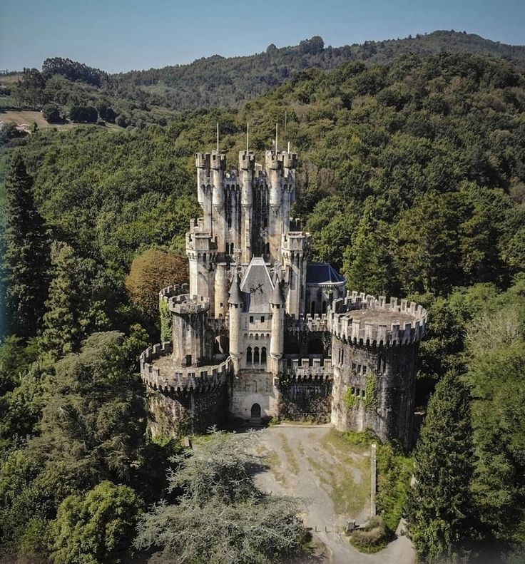 Abandoned fortified castle in France