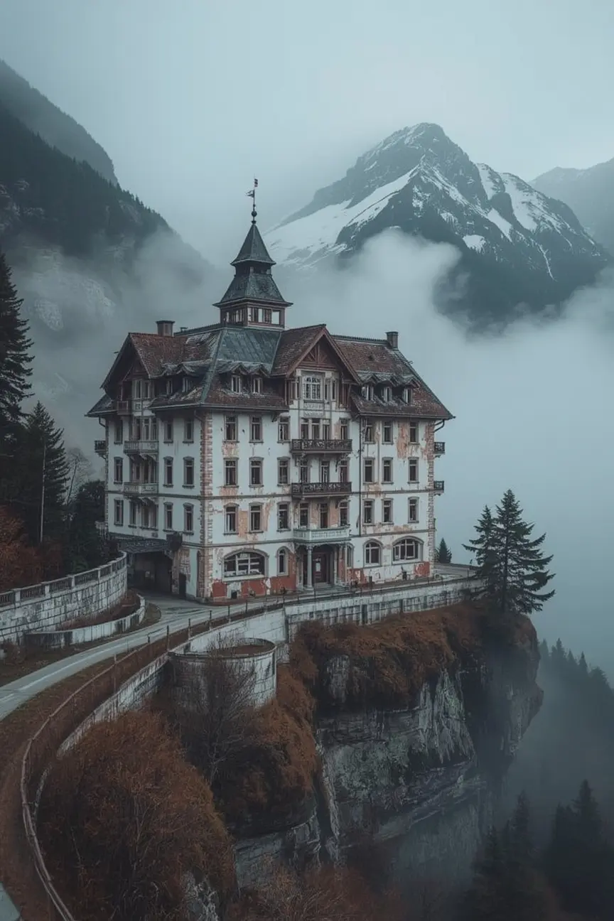 Abandoned hotel in Switzerland