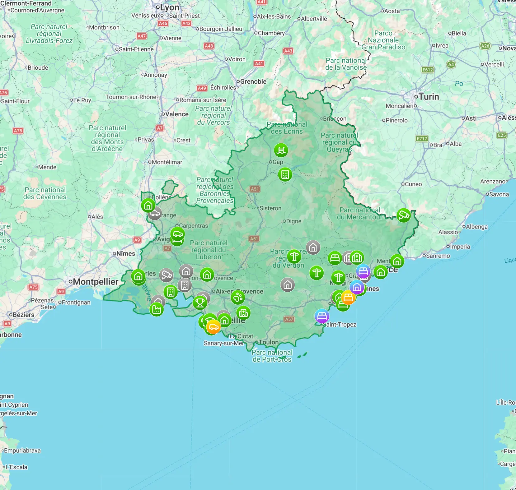Provence-Alpes-Côte d'Azur urbex map preview