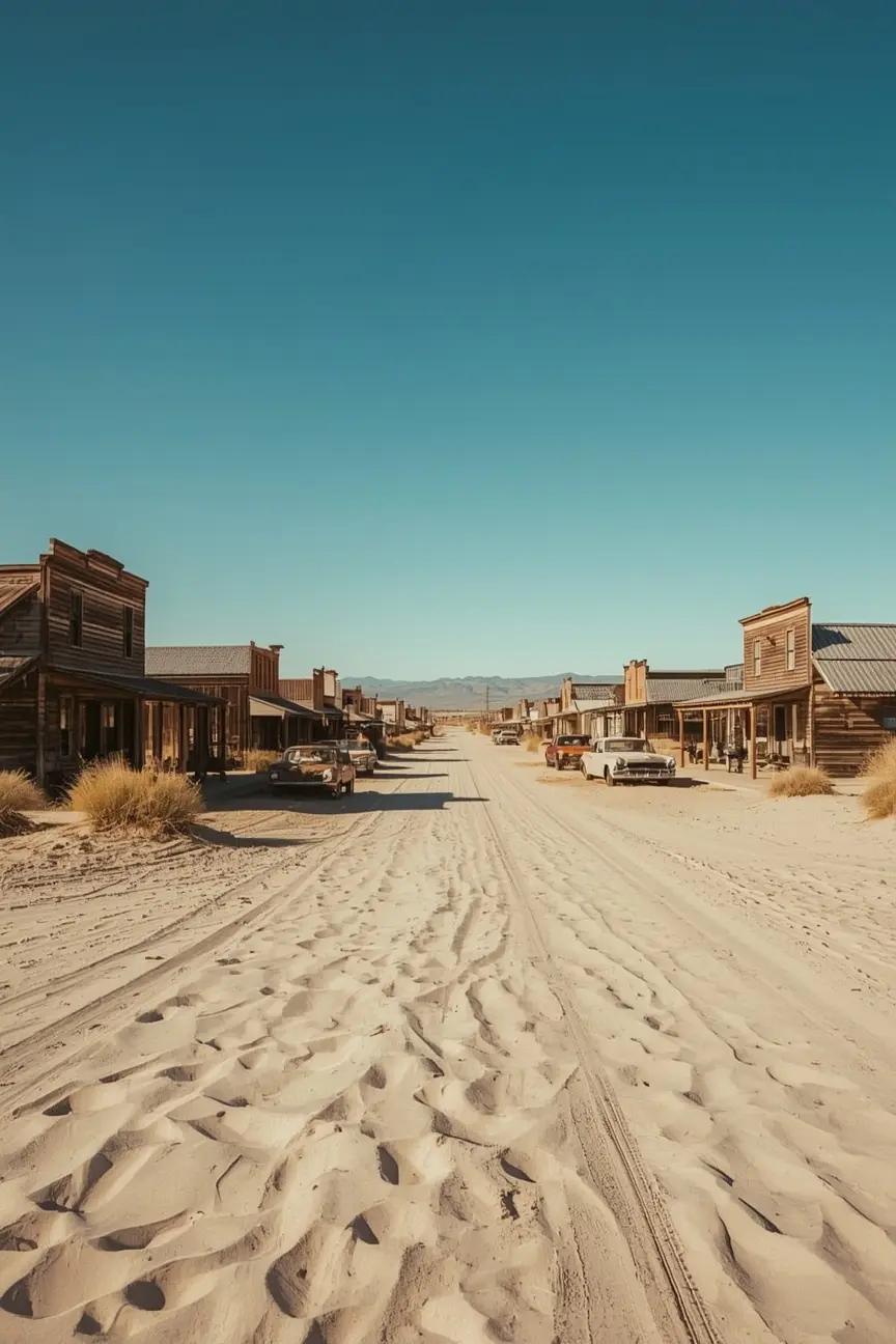 Abandoned village in the desert in the United States